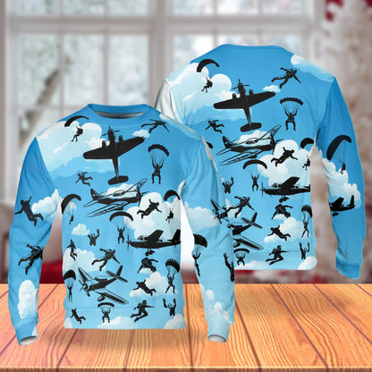 Skydiver Sweatshirt – Colorful Graphic 3D All Over Print Design