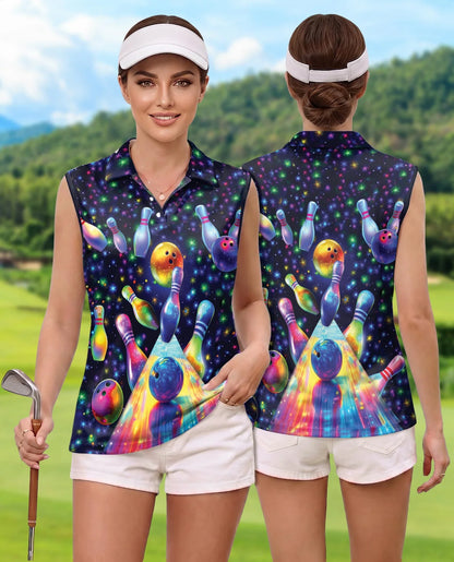 Bowling Sleeveless Polo Shirt for Women | Azhawaiian