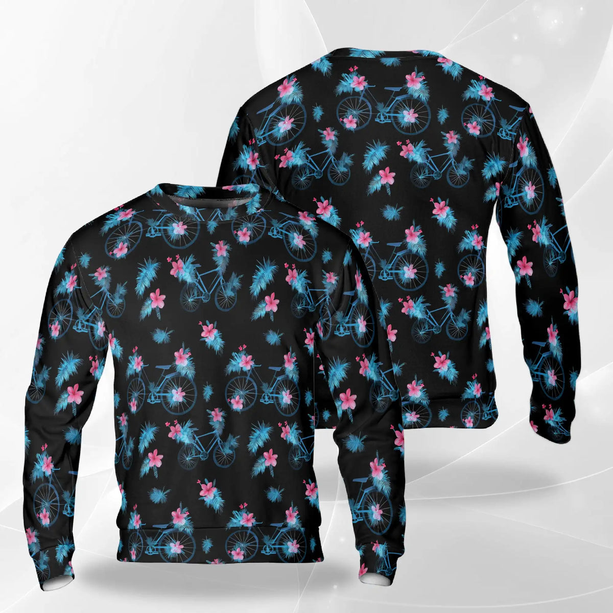 Bicycle Pattern Sweatshirt – Colorful Graphic 3D All Over Print Design