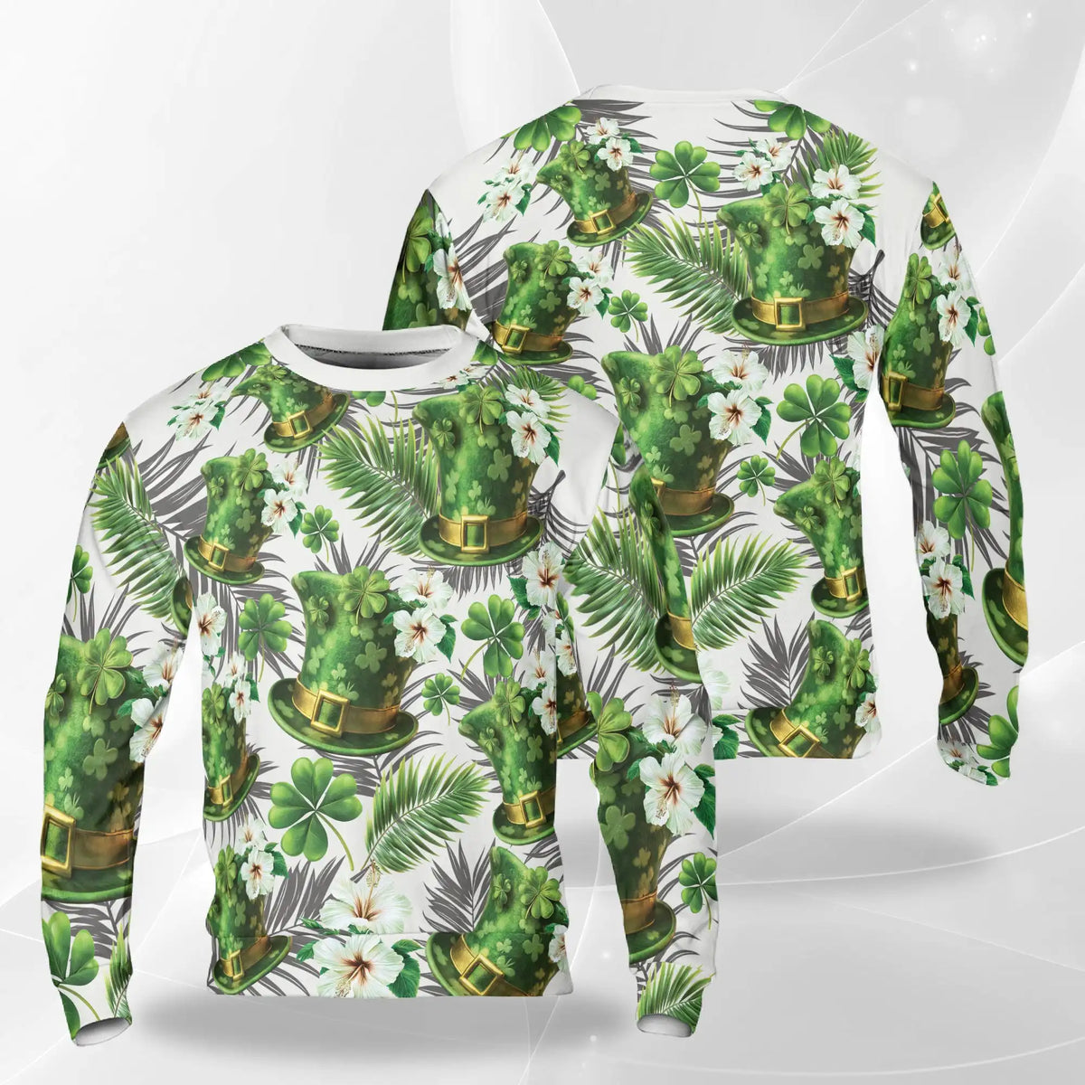 Green Hat Matching Friends Sweatshirt – Tropical 3D All Over Print Design