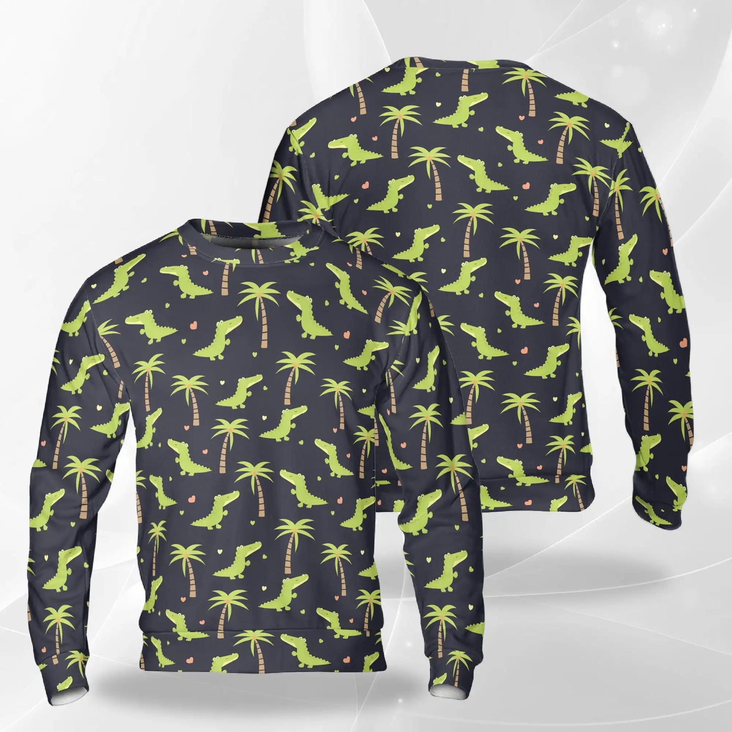 Cute Alligator Sweatshirt – Colorful Graphic 3D All Over Print Design