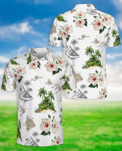 Hawaiian Island Floral Polo Shirt | Azhawaiian