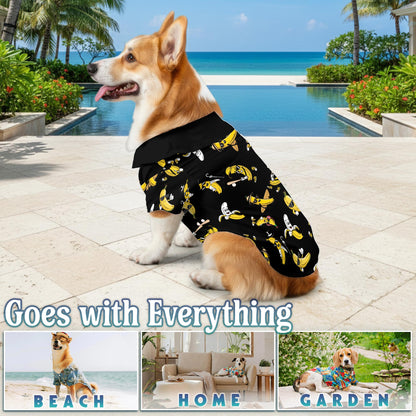 Banana Pattern Matching Dog Owner Hawaiian Shirts, Funny Pet Aloha Shirt for Beach Vacation - Azhawaiian