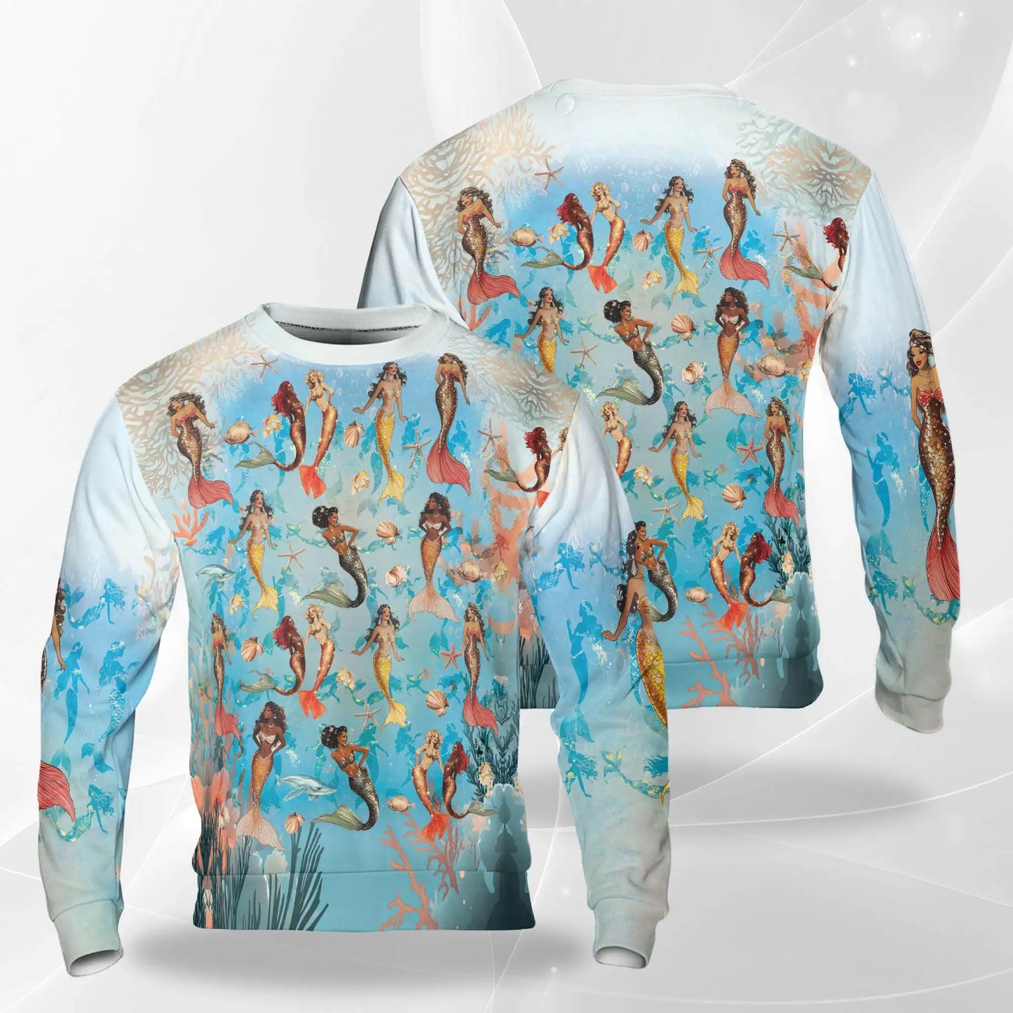 Mermaid Sea Horse Sweatshirt – Colorful Graphic 3D All Over Print Design