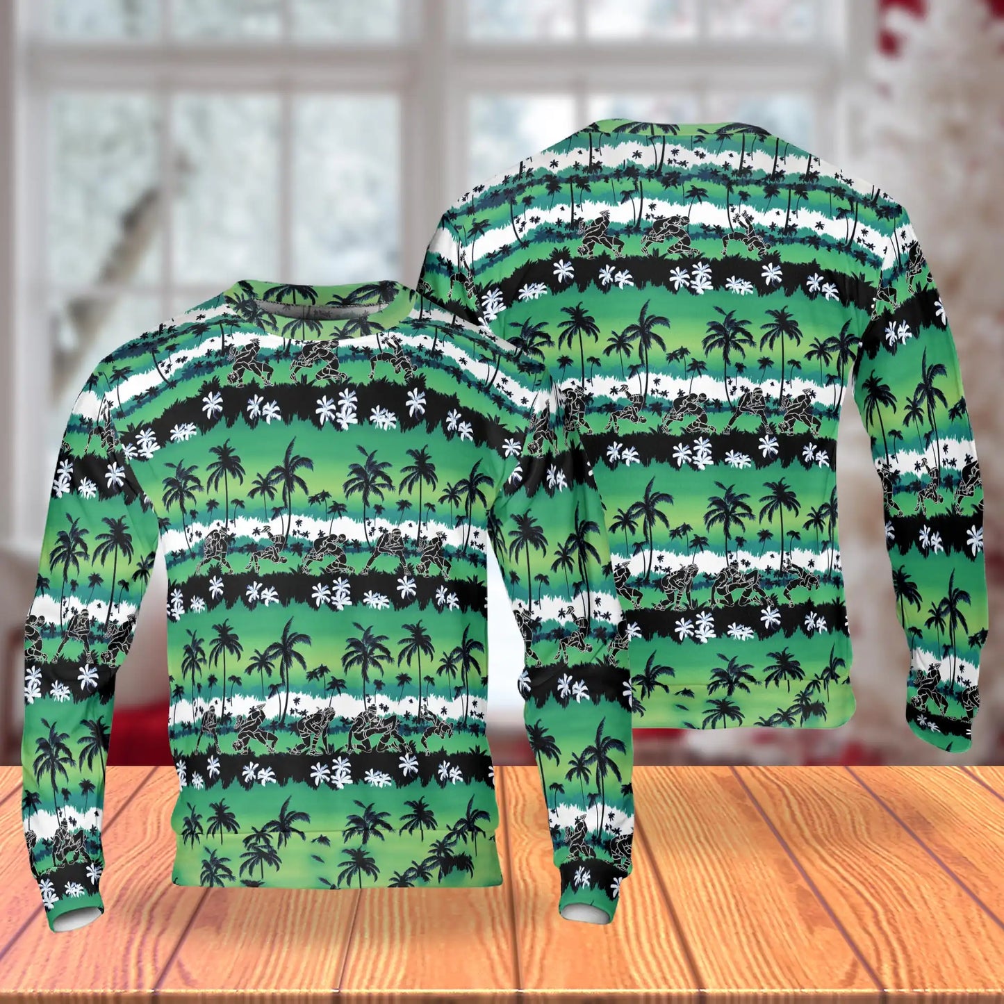 Wrestling Palm Tree Sweatshirt – Tropical 3D All Over Print Design