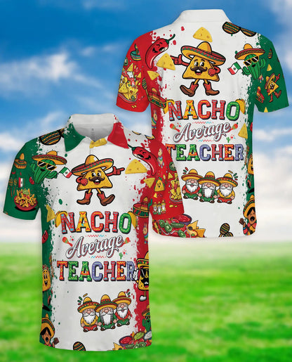 Fiesta Teacher Polo Shirt, Mexican Taco Party Print | Azhawaiian