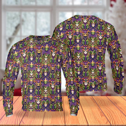 Mardi Gras Sweatshirt – Colorful Graphic 3D All Over Print Design