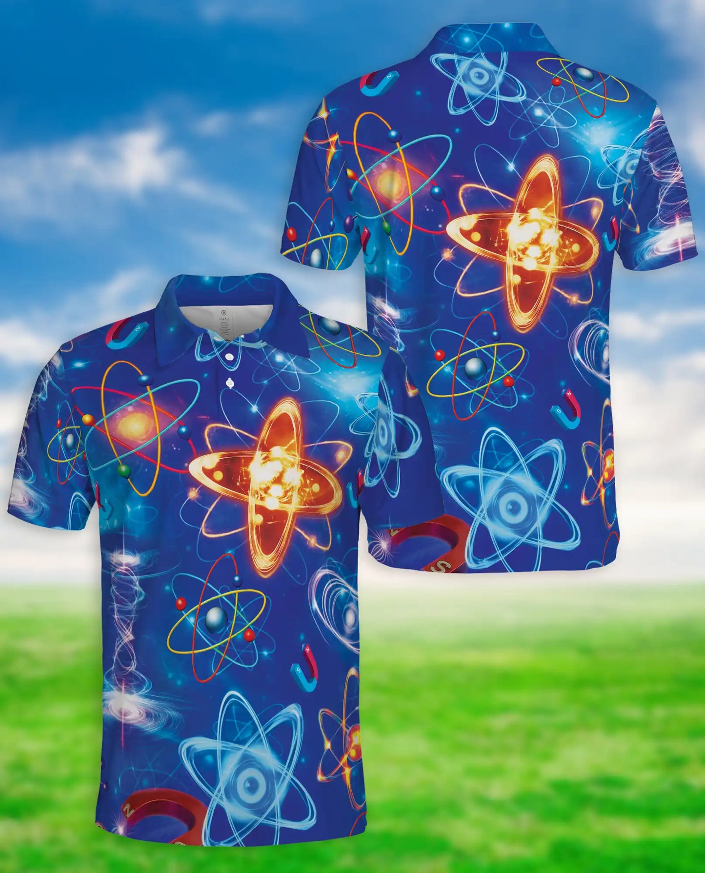 Physics Atom Polo Shirt, Science Formula Print | Azhawaiian