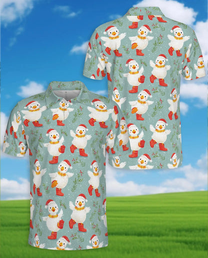 Christmas Duck Polo Shirt - Cute Holiday Winter Style | Azhawaiian