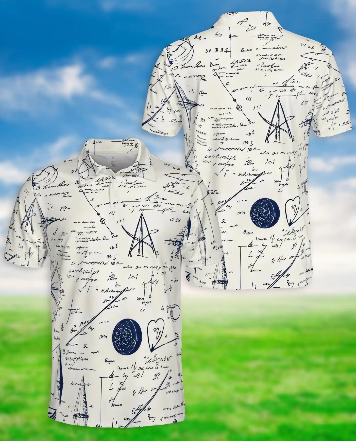 Math Formula Sketch Polo Shirt | Azhawaiian