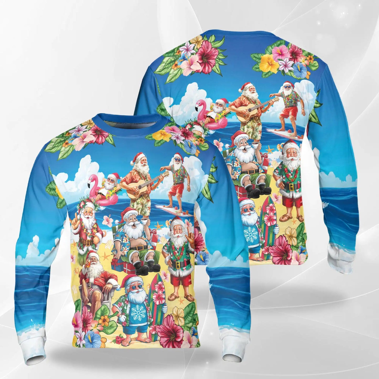 Tropical Santa Christmas Sweatshirt – Tropical Christmas 3D All Over Print Design