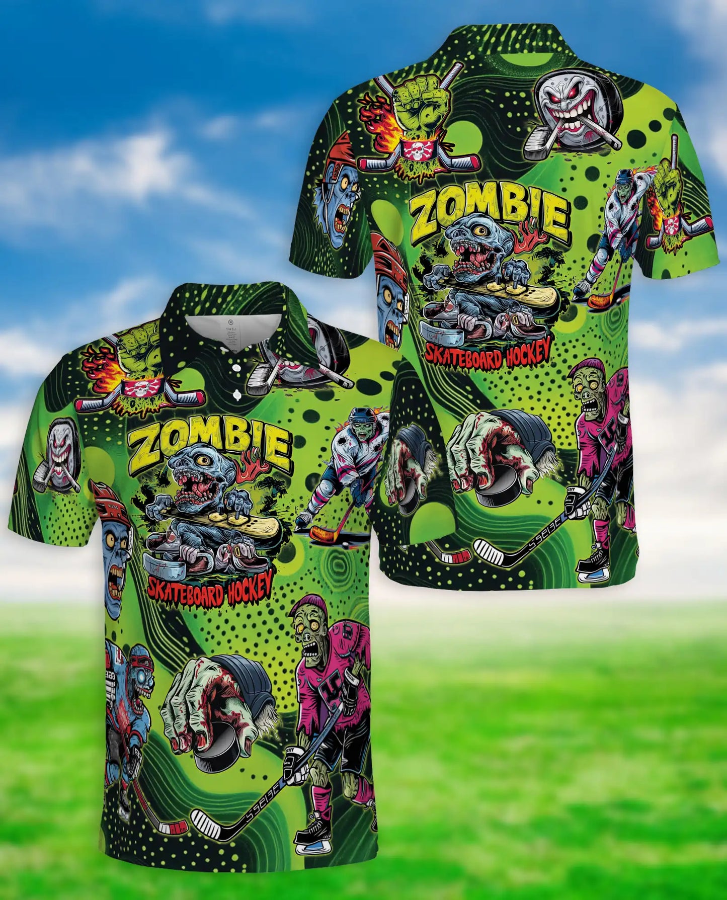 Zombie Hockey Polo Shirt | Azhawaiian