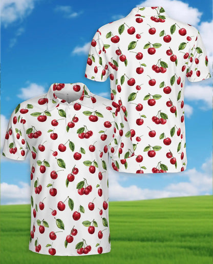 Cherry Polo Shirt - Sweet Summer Fruit Pattern Style | Azhawaiian