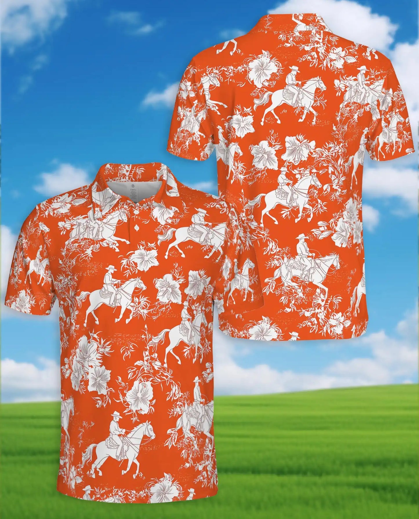 Cowboy Horse Hawaiian 3D Polo Shirt | Azhawaiian