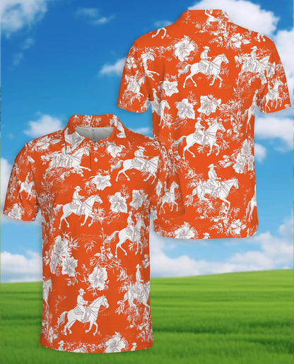 Cowboy Horse Hawaiian 3D Polo Shirt | Azhawaiian