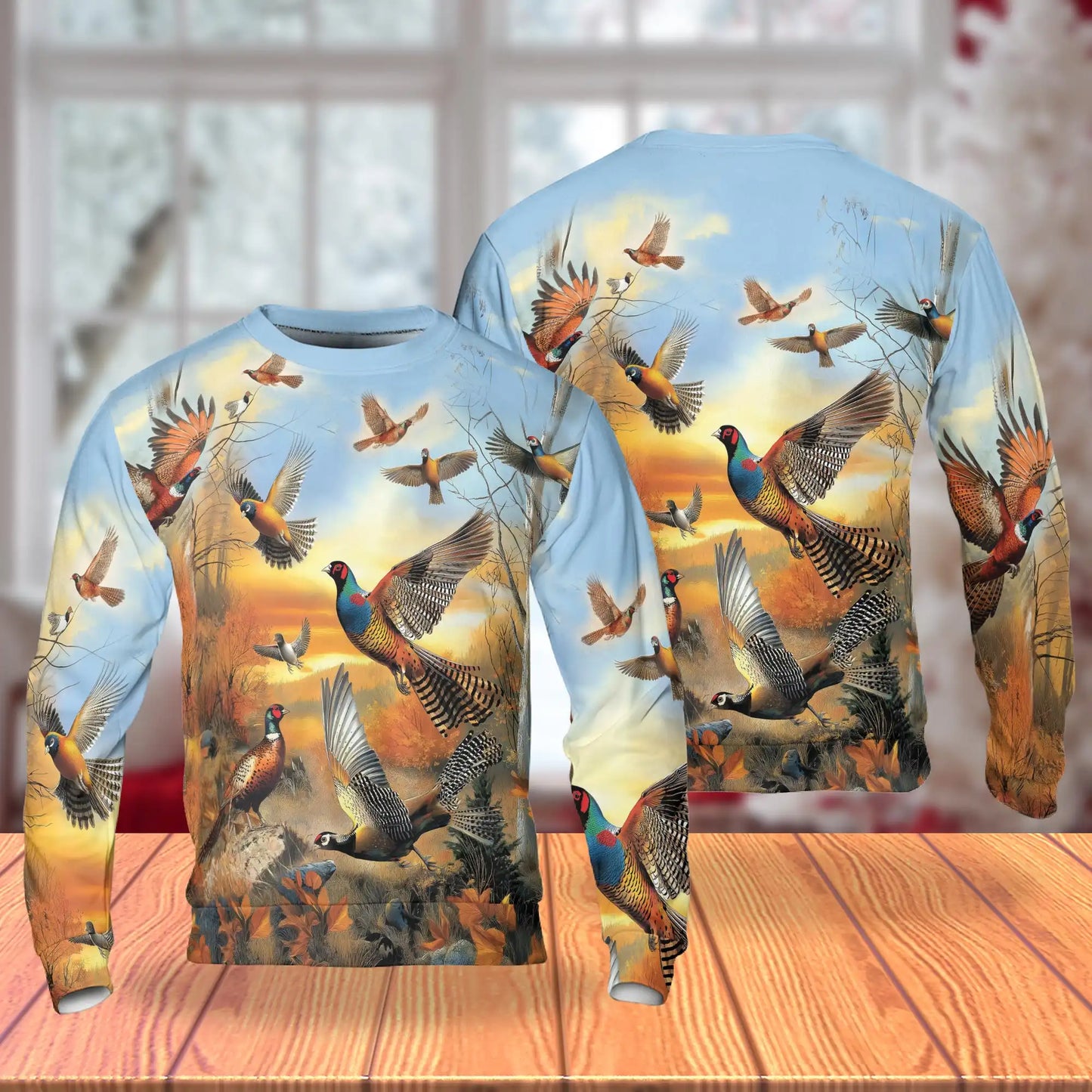 Animals Pheasant Hunting Sweatshirt – Colorful Graphic 3D All Over Print Design