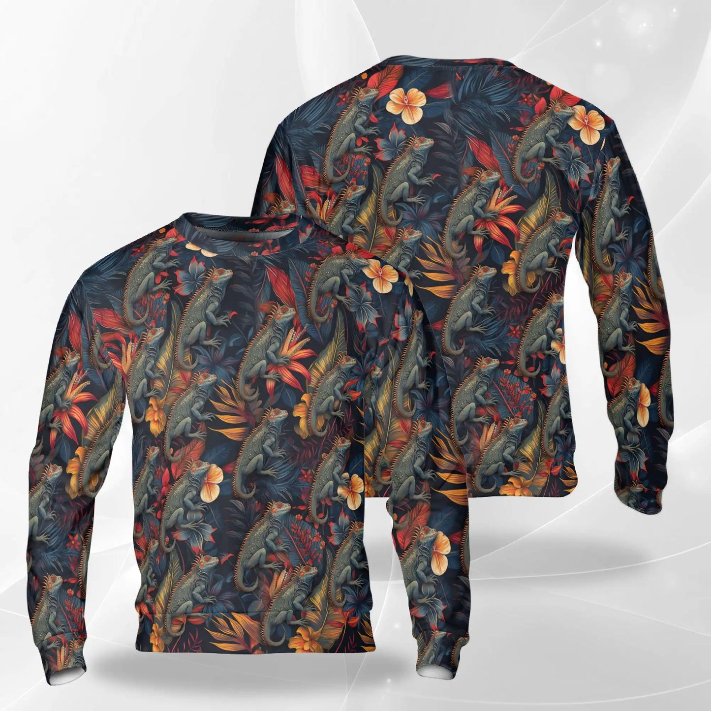 Amazing Iguana Sweatshirt – Colorful Graphic 3D All Over Print Design