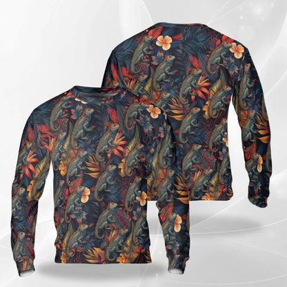 Amazing Iguana Sweatshirt – Colorful Graphic 3D All Over Print Design