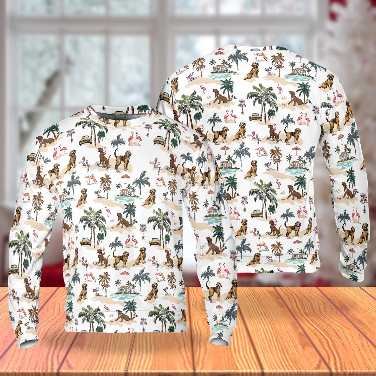 Chesapeake Bay Retriever Summer Beach Sweatshirt – Tropical 3D All Over Print Design