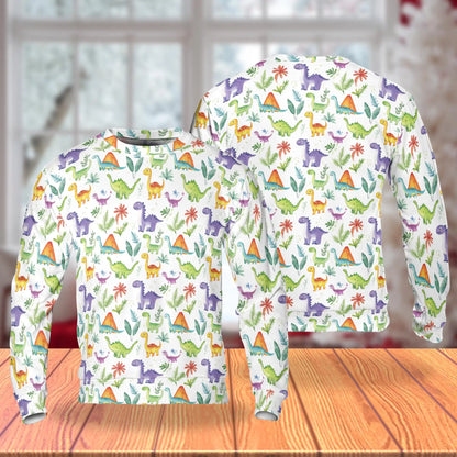 Dinosaur Cute Tropical Sweatshirt – Tropical 3D All Over Print Design