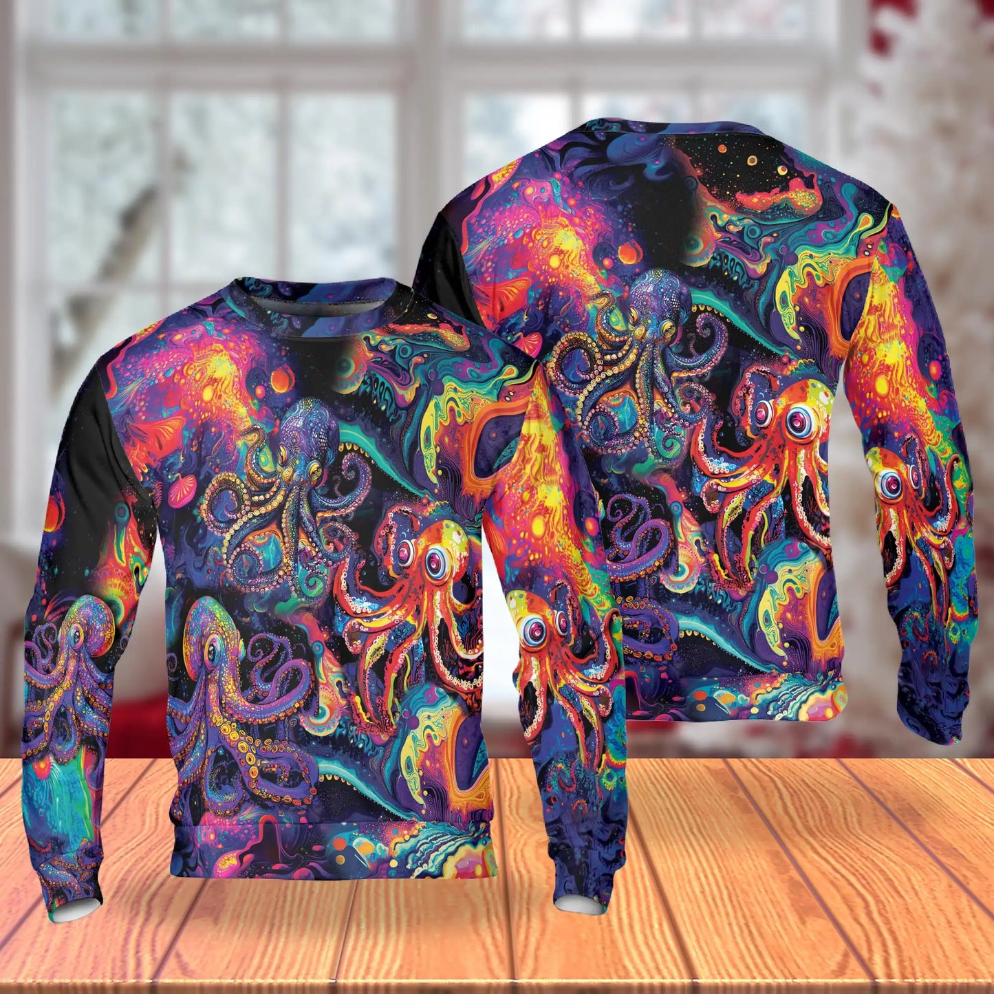 Octopus Hippie Sweatshirt – Colorful Graphic 3D All Over Print Design