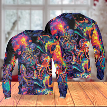 Octopus Hippie Sweatshirt – Colorful Graphic 3D All Over Print Design