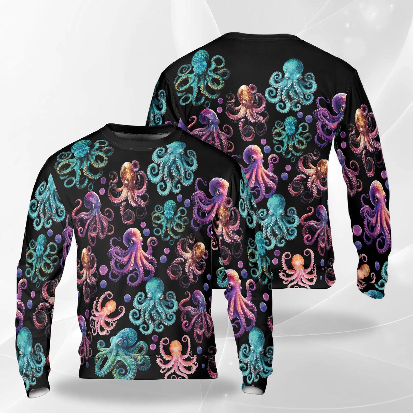 Octopus Party Sweatshirt – Colorful Graphic 3D All Over Print Design