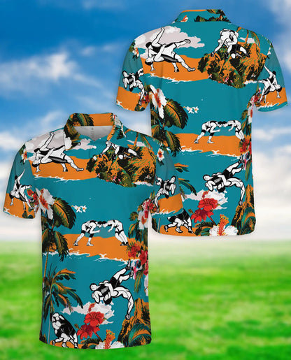 Wrestling Tropical Polo Shirt | Azhawaiian