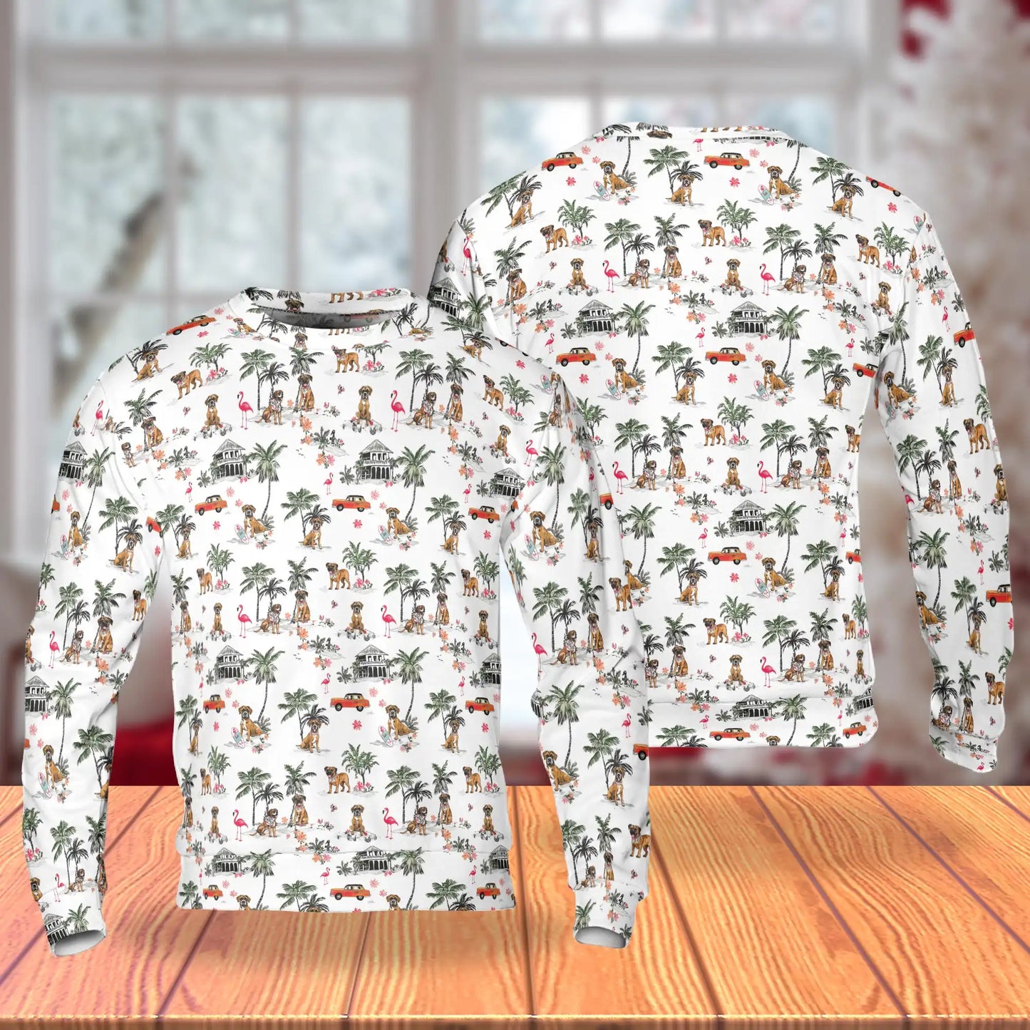 Boxer Beach Retro Sweatshirt – Vintage 3D All Over Print Design