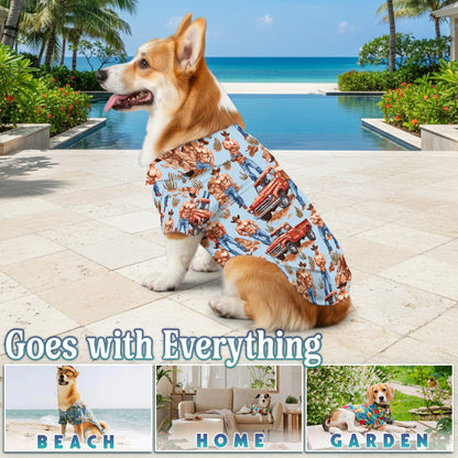 Cowboy Vintage Western Matching Dog Owner Hawaiian Shirts, Funny Pet Aloha Shirt for Beach Vacation - Azhawaiian