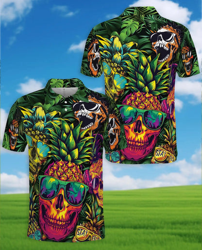 Psychedelic Alien Road Trip Polo Shirt, Fun Cosmic Print for Men | Azhawaiian