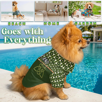 Ireland St Patrick’s Day Matching Dog Owner Hawaiian Shirts, Funny Pet Aloha Shirt for Beach Vacation - Azhawaiian