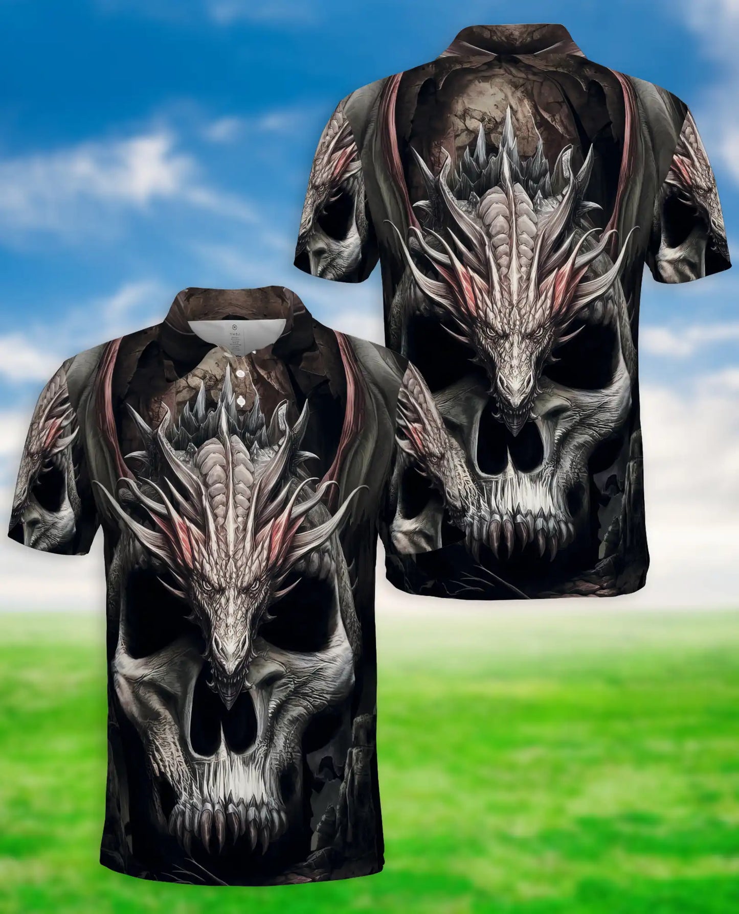 Dragon Skull Polo Shirt | Azhawaiian