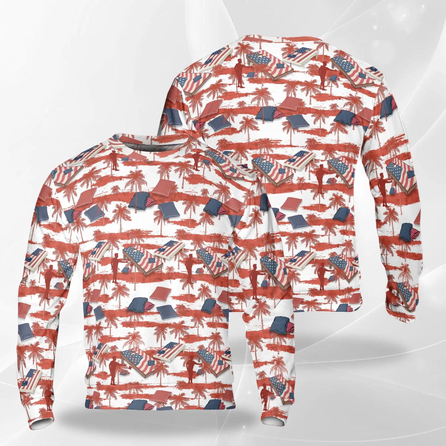 Cornhole Palm Tree Sweatshirt – Tropical 3D All Over Print Design
