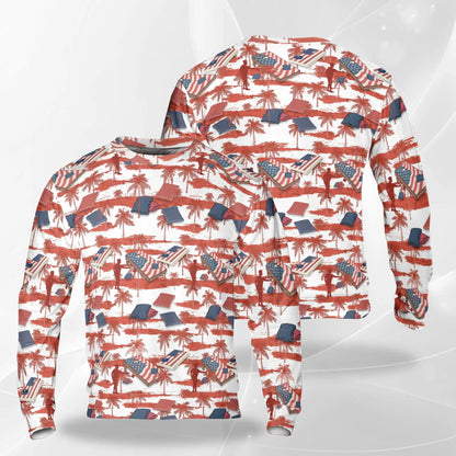 Cornhole Palm Tree Sweatshirt – Tropical 3D All Over Print Design