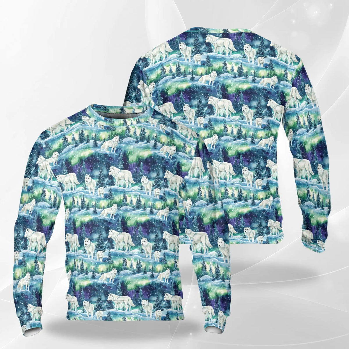Winter Wolf Sweatshirt – Colorful Graphic 3D All Over Print Design