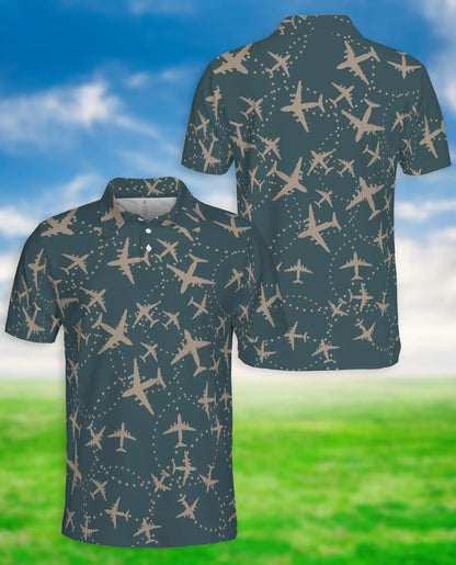 Airplane Print Polo Shirt | Azhawaiian