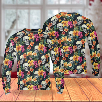 Tropical Skull Colorful Sweatshirt – Tropical 3D All Over Print Design