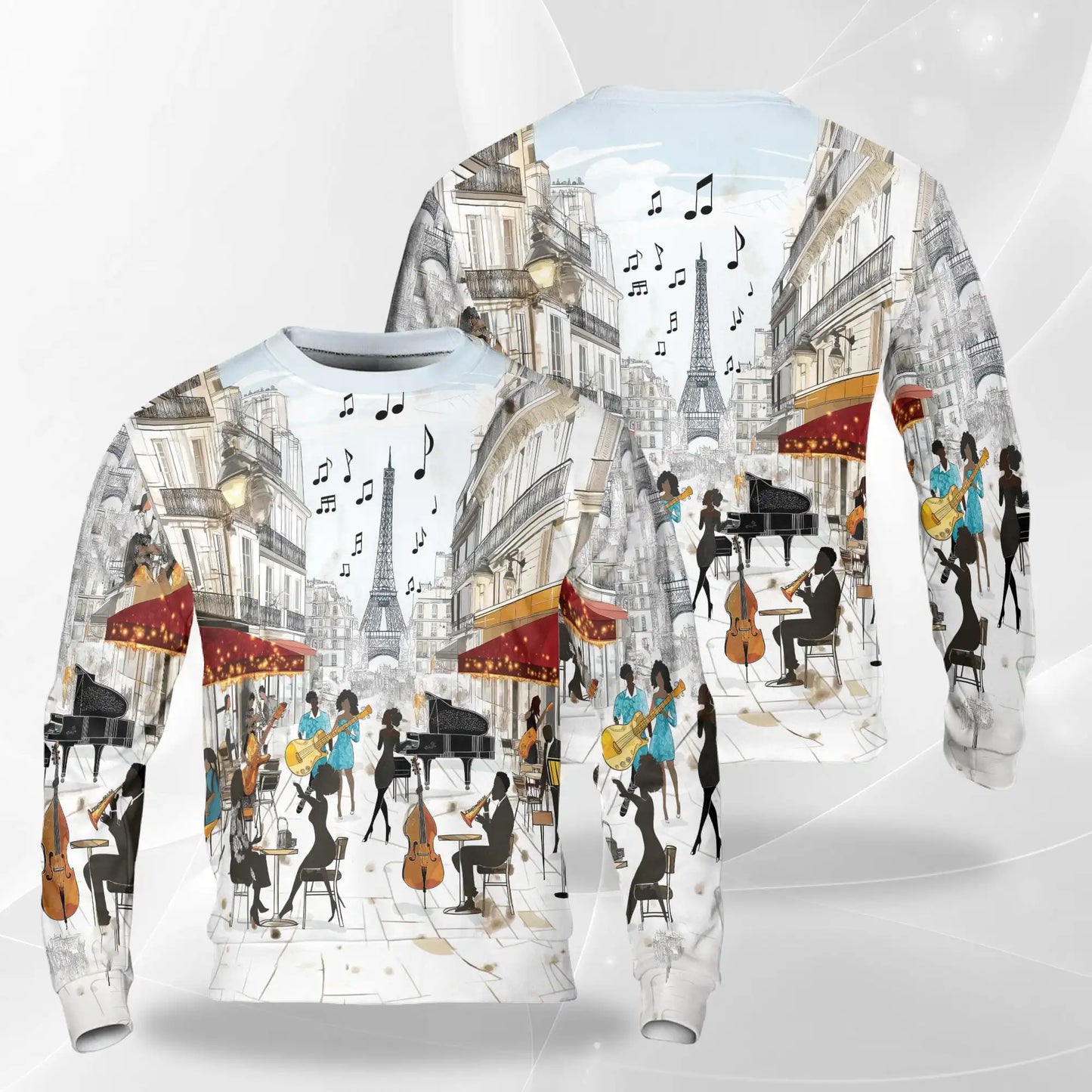 Jazz Music Sweatshirt – Colorful Graphic 3D All Over Print Design