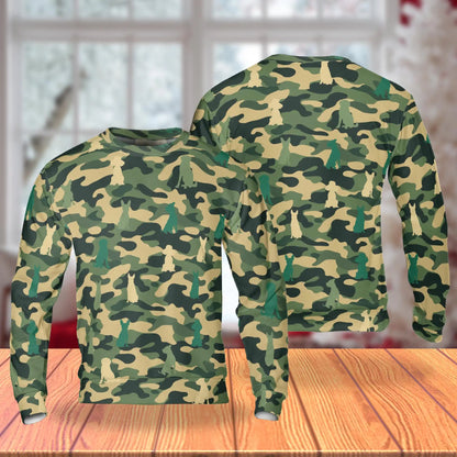 Dog Silhouette Camouflage Sweatshirt – Colorful Graphic 3D All Over Print Design