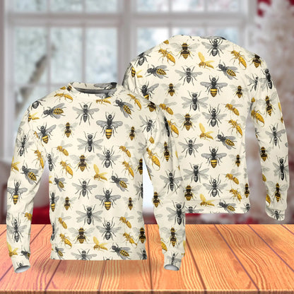 Vintage Honey Bee Sweatshirt – Vintage 3D All Over Print Design