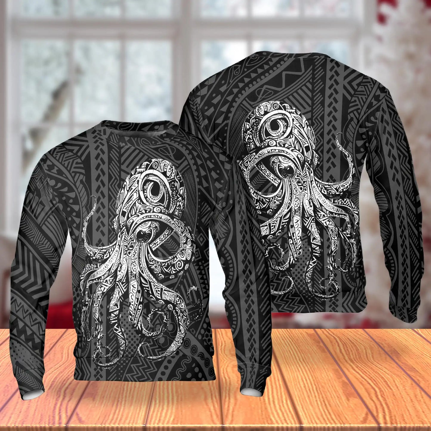Octopus Graphic Beach Sweatshirt – Tropical 3D All Over Print Design