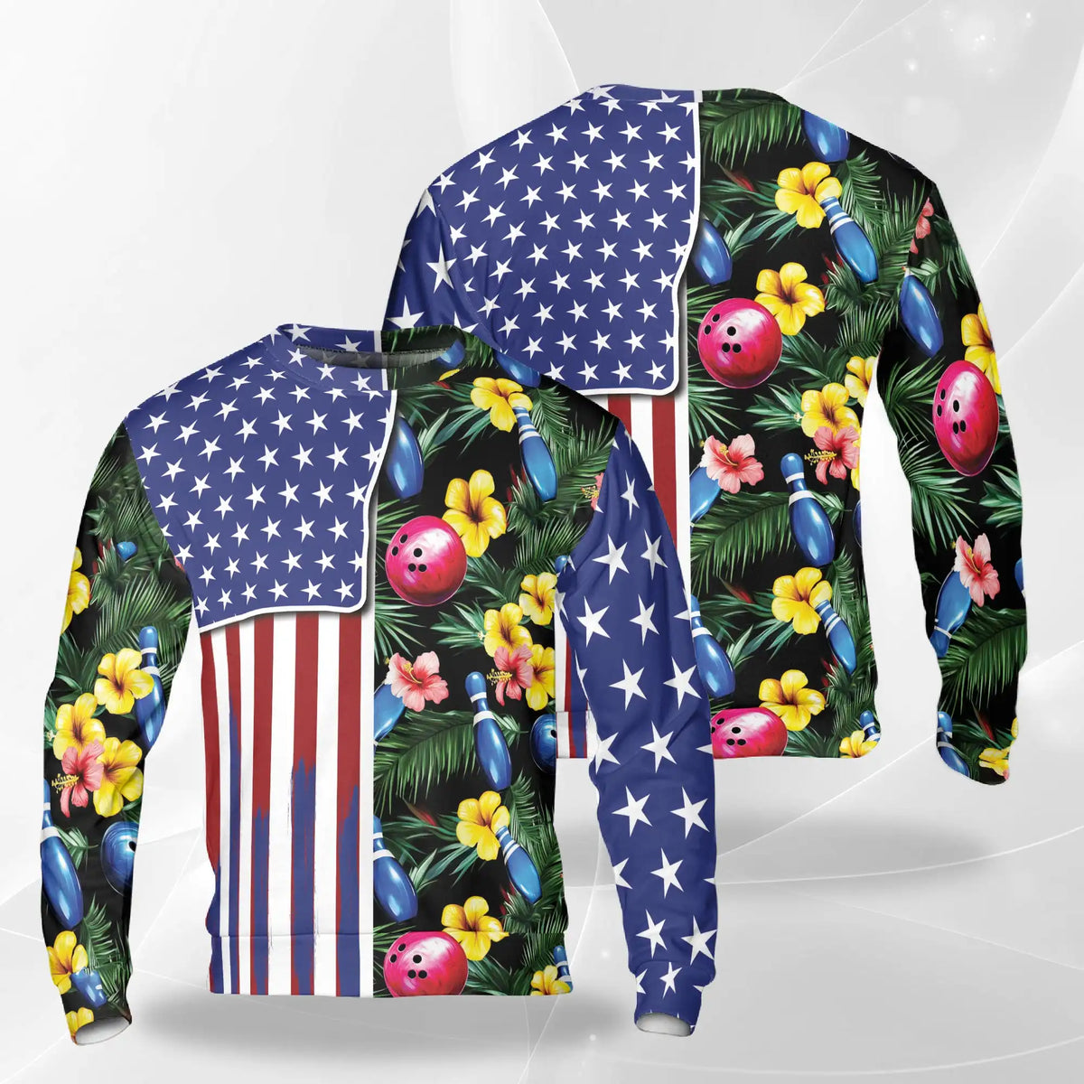 Bowling Tropical USA Sweatshirt – Tropical 3D All Over Print Design