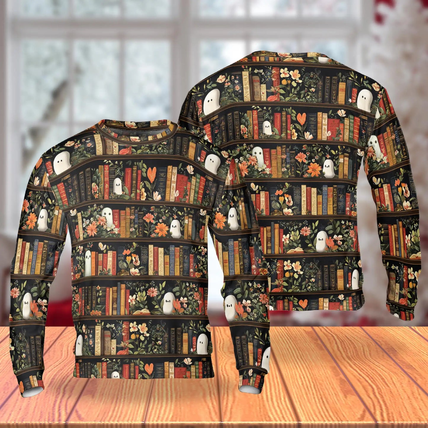 Library Ghost Sweatshirt – Colorful Graphic 3D All Over Print Design