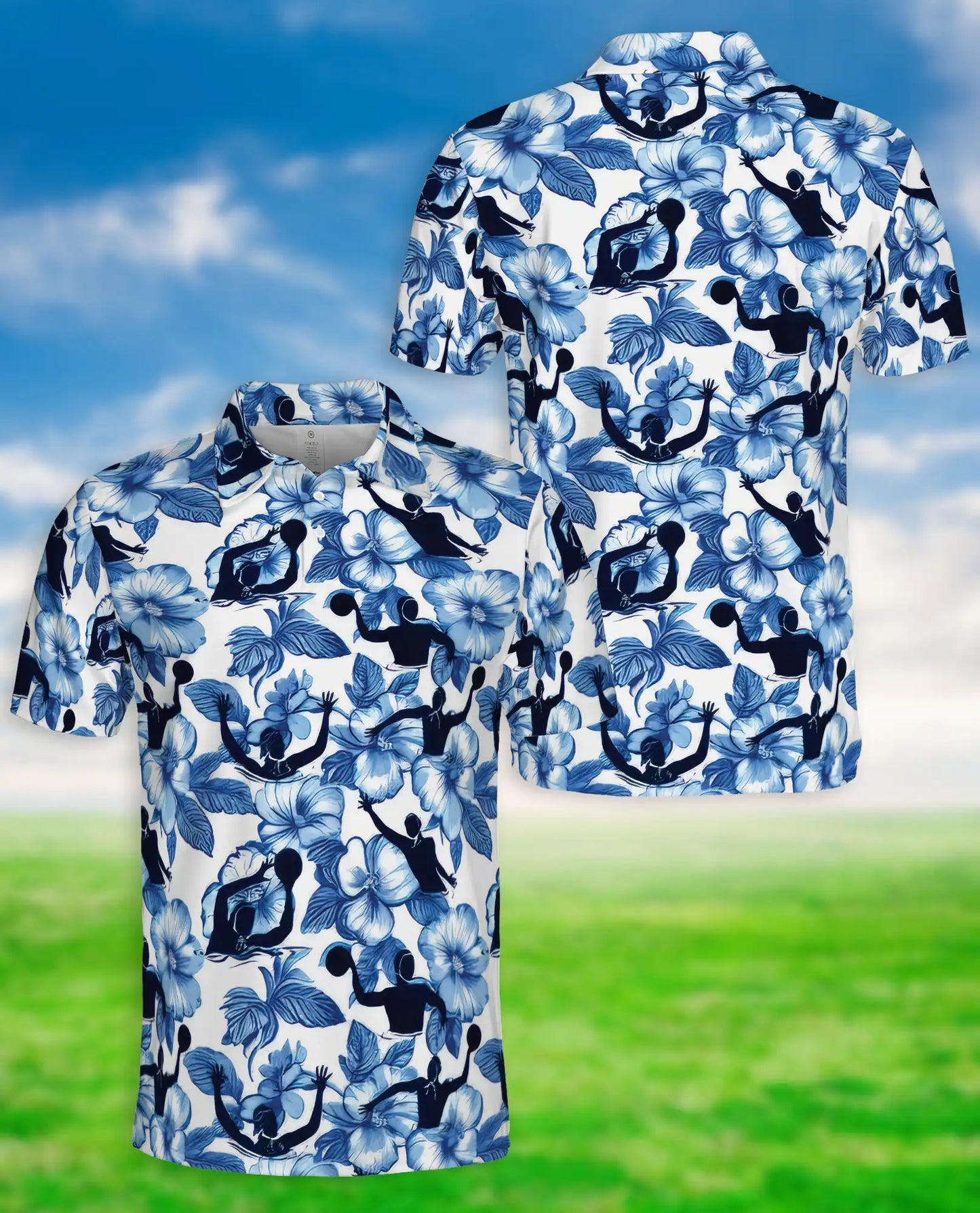 Pickleball Floral Hawaiian 3D Polo Shirt for Men | Azhawaiian