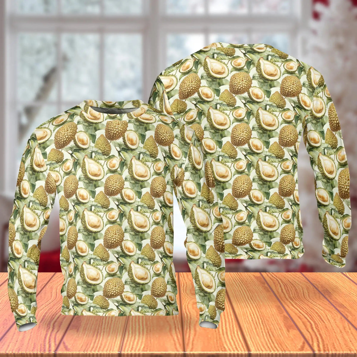 Durian Pattern Sweatshirt – Tropical 3D All Over Print Design