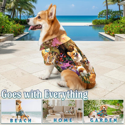 Cute Corgi Hawaiian Matching Dog Owner Hawaiian Shirts, Funny Pet Aloha Shirt for Beach Vacation - Azhawaiian