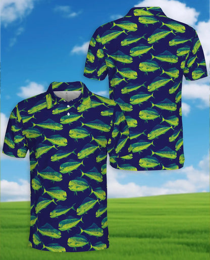 Mahi Mahi Polo Shirt for Men, Offshore Fishing Style | Azhawaiian