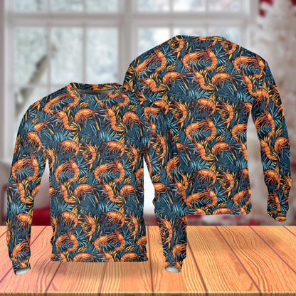Tropical Shrimp Print Sweatshirt – Tropical 3D All Over Print Design