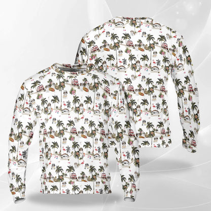 Shih Tzu Vintage Camper Flamingo Sweatshirt – Tropical Vintage 3D All Over Print Design
